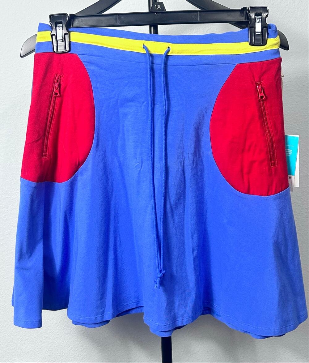 Stephen Burrows x Target Colorblock Flare Skirt Size M Blue Red Yellow NWT
